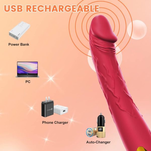 7.6 Inch Realistic Dildo Vibrator for Women，10 Powerful Vibration Modes for Clitoral and G-spot Stimulation, Waterproof Rose Adult Sex Toys for Women and Couples - Image 4