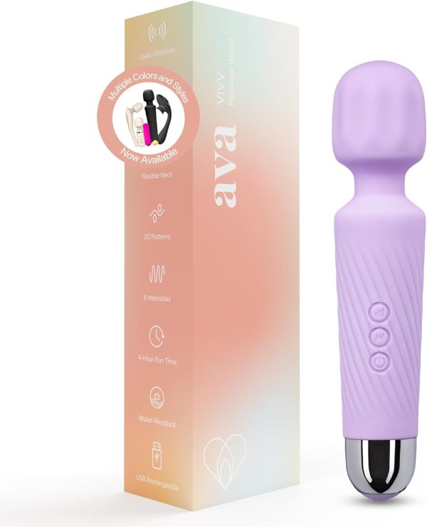 Ava Vibrator Wand [Sex Toys] Clit Stimulator Vibrators | Vibrator for Woman | Sex Toy | Gifts for Women | 20 Patterns & 8 Speeds of Pleasure | Quiet & Small