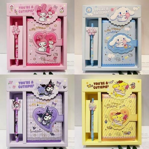 Sanrio Notebook children cute Kulomi ledger set girl student magnetic buckle notepad stationery gift box