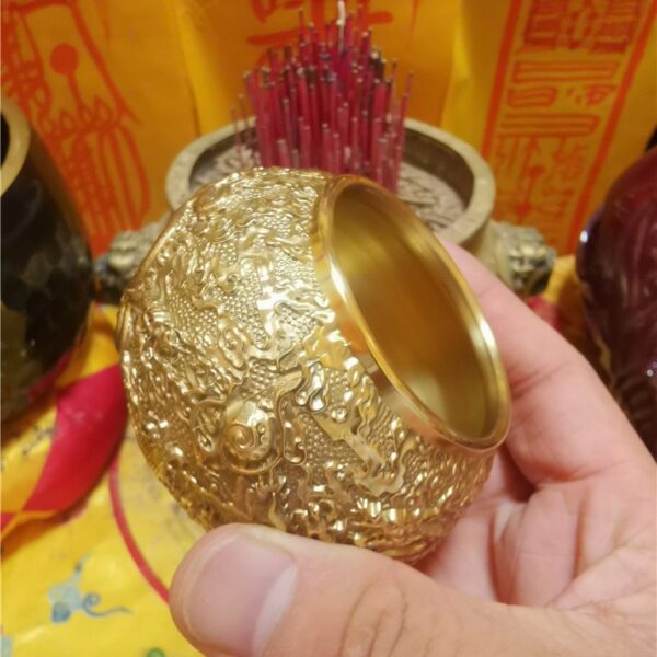 Taoist Pure Copper Ritual Purification Cup - Image 4